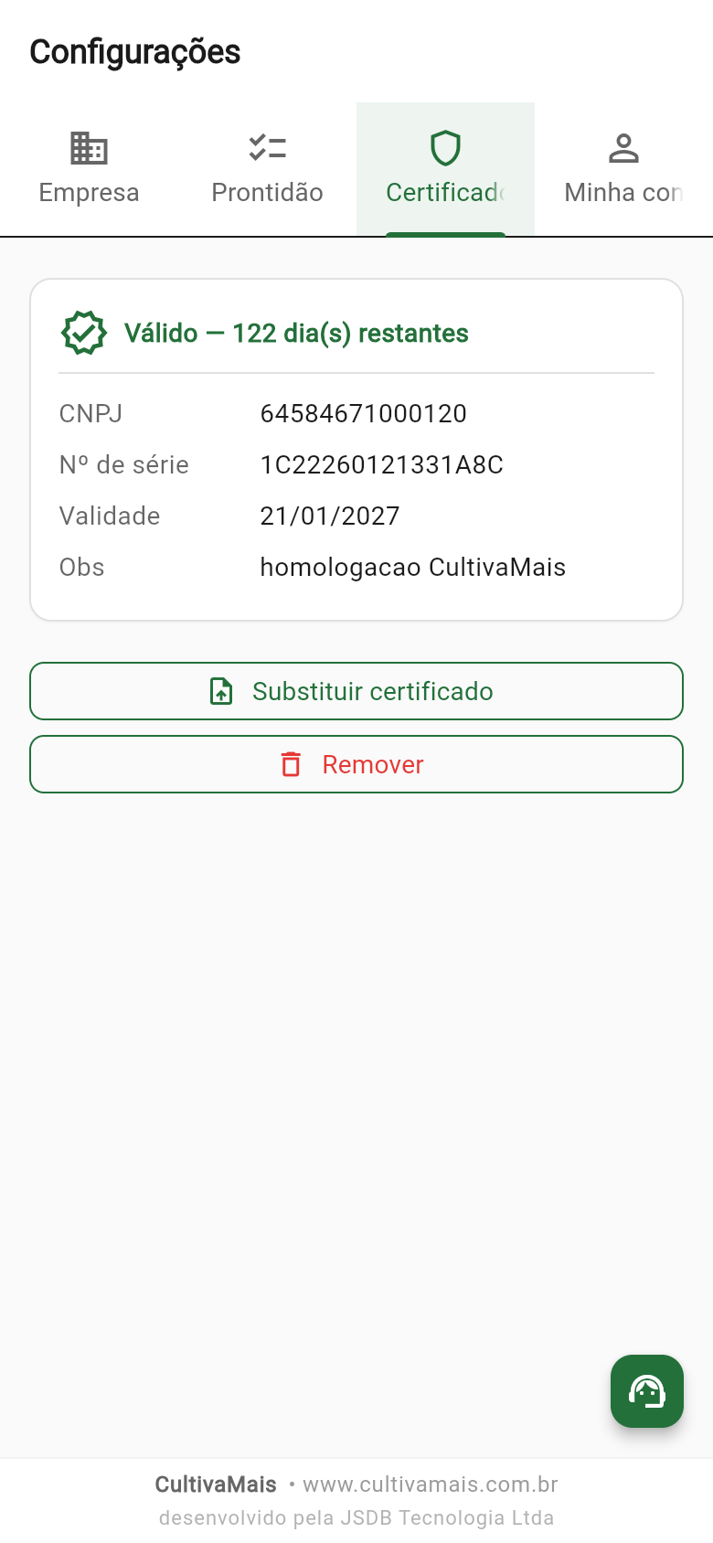 Aba Certificado com A1 válido
