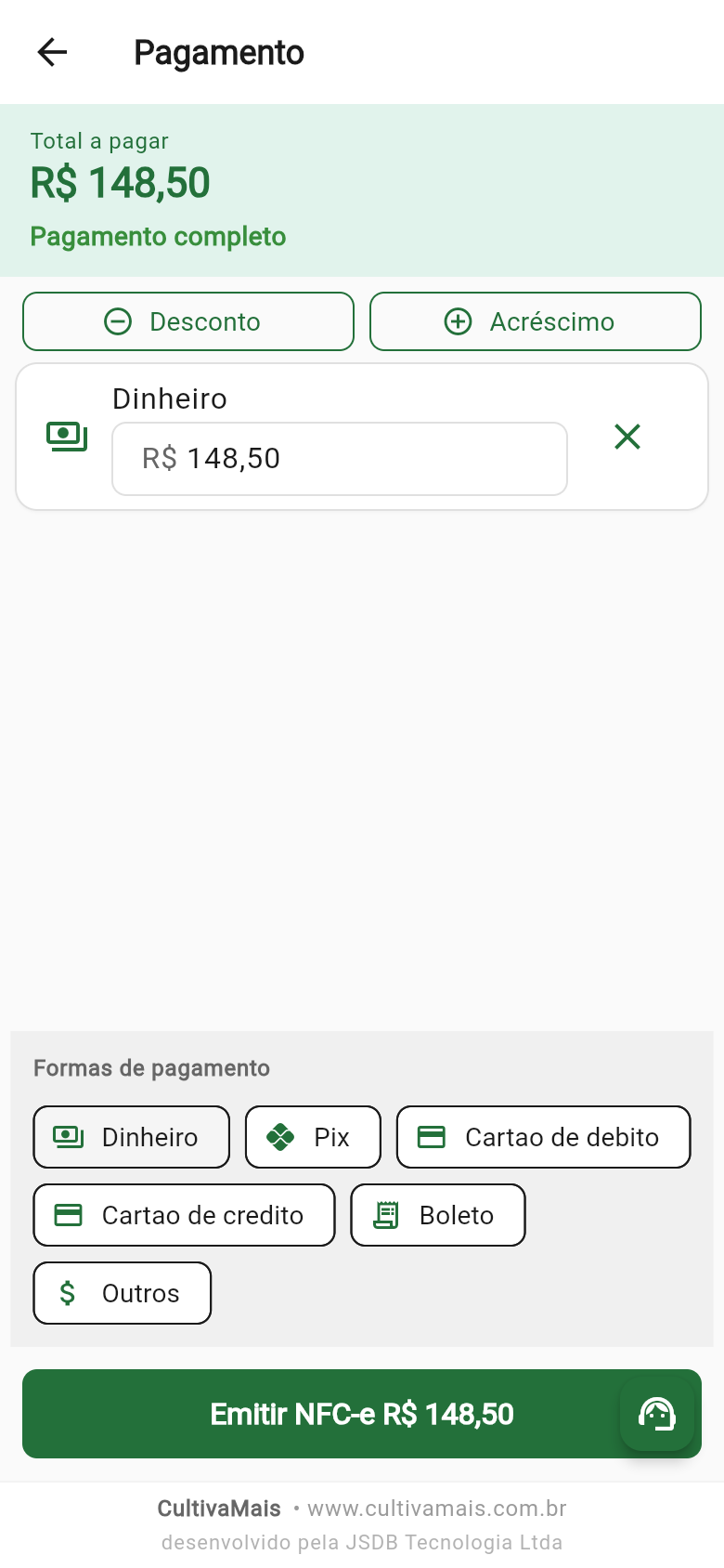 Pagamento completo