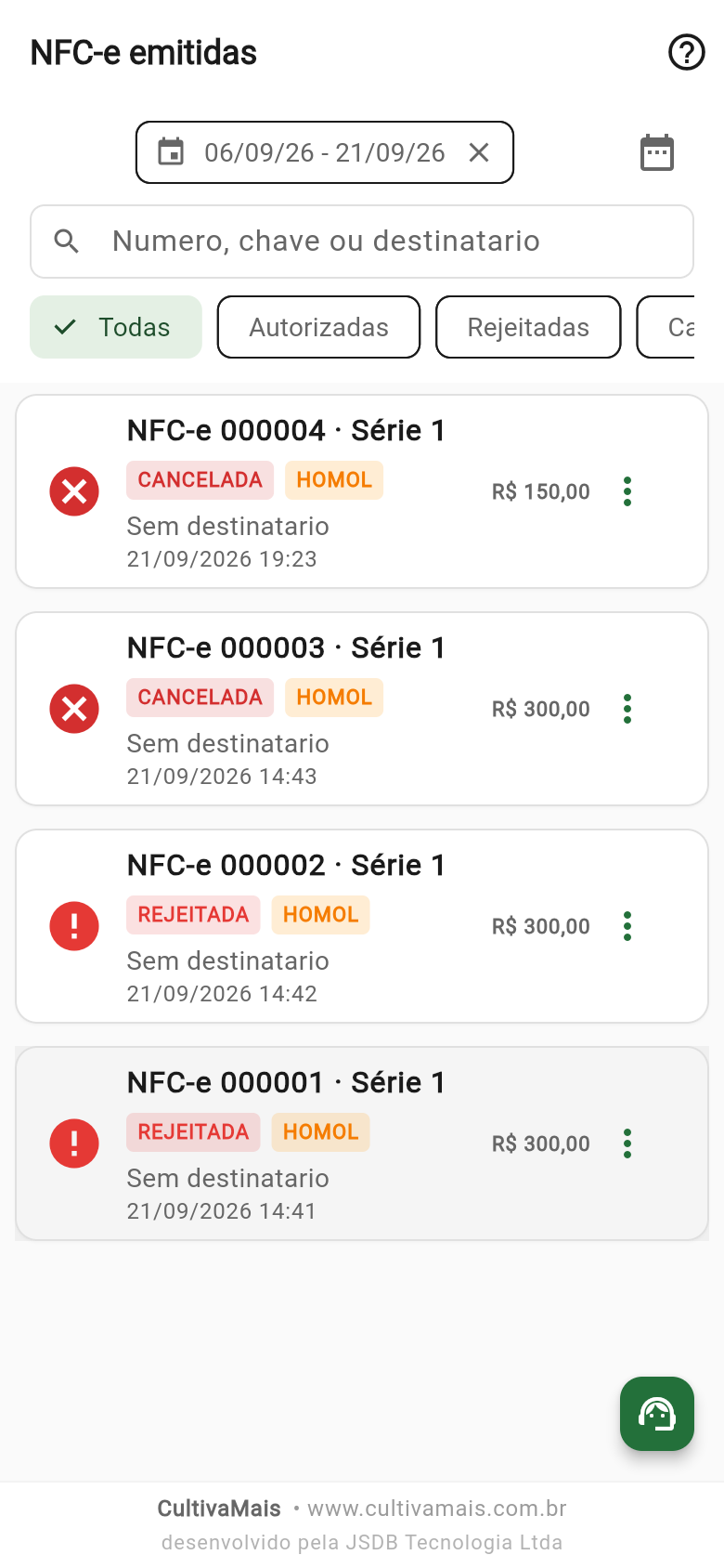 Nota cancelada
