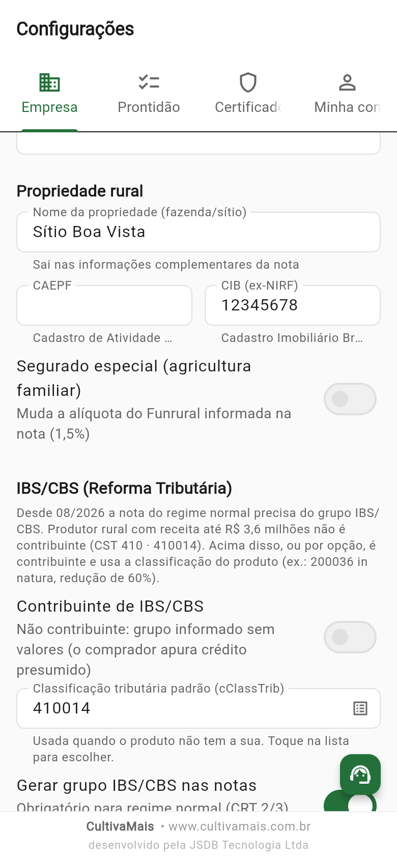 Seção Propriedade rural