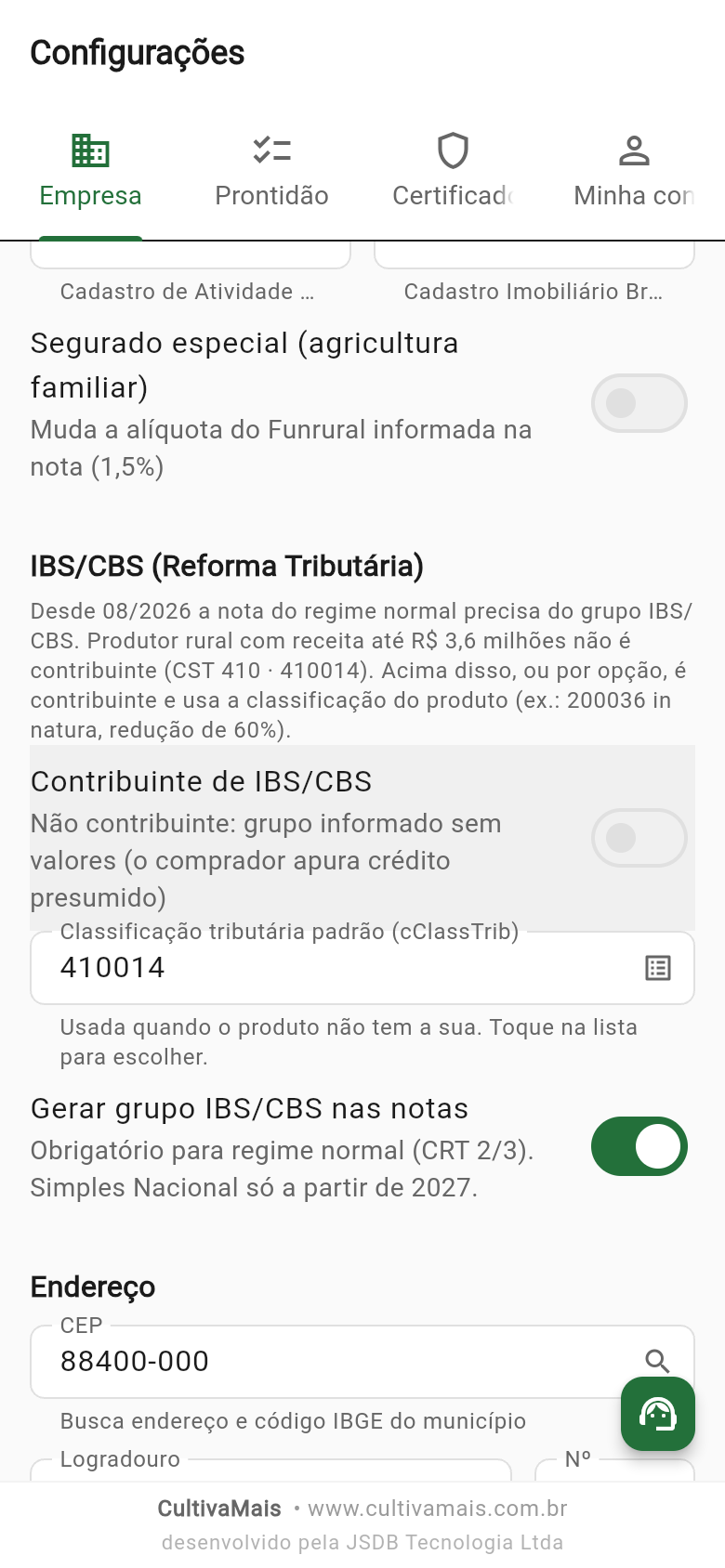 Seção IBS/CBS