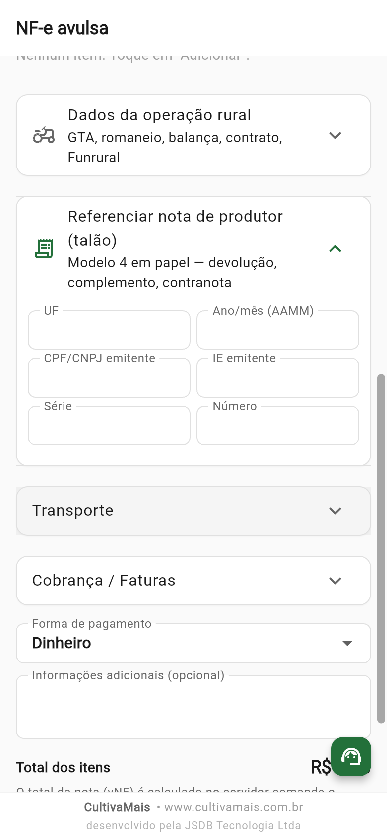 Referenciar talão